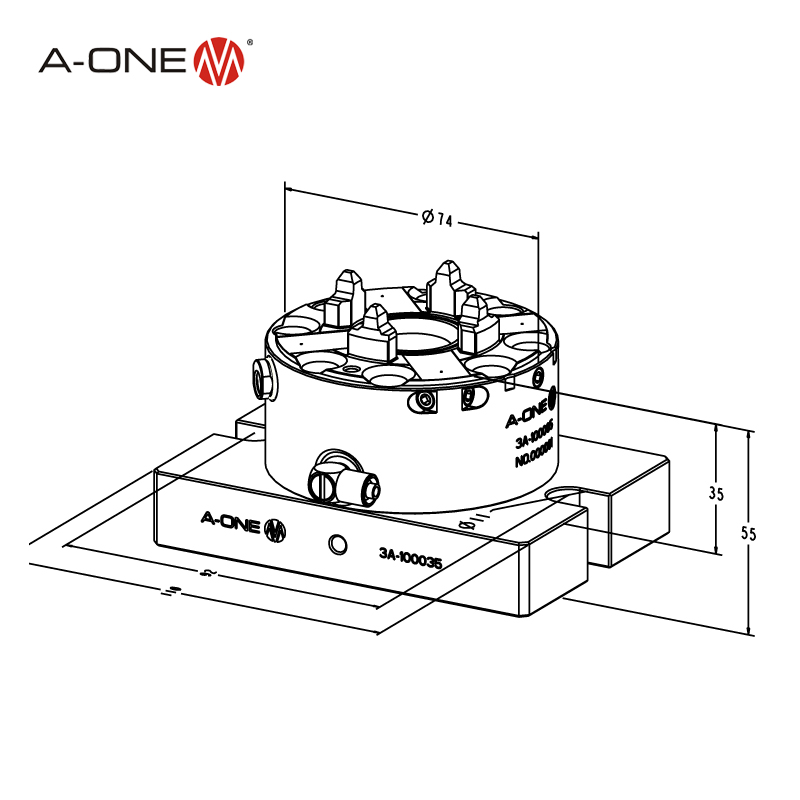 Chuck 50 inox của nó với tấm cơ sở 3A-100035