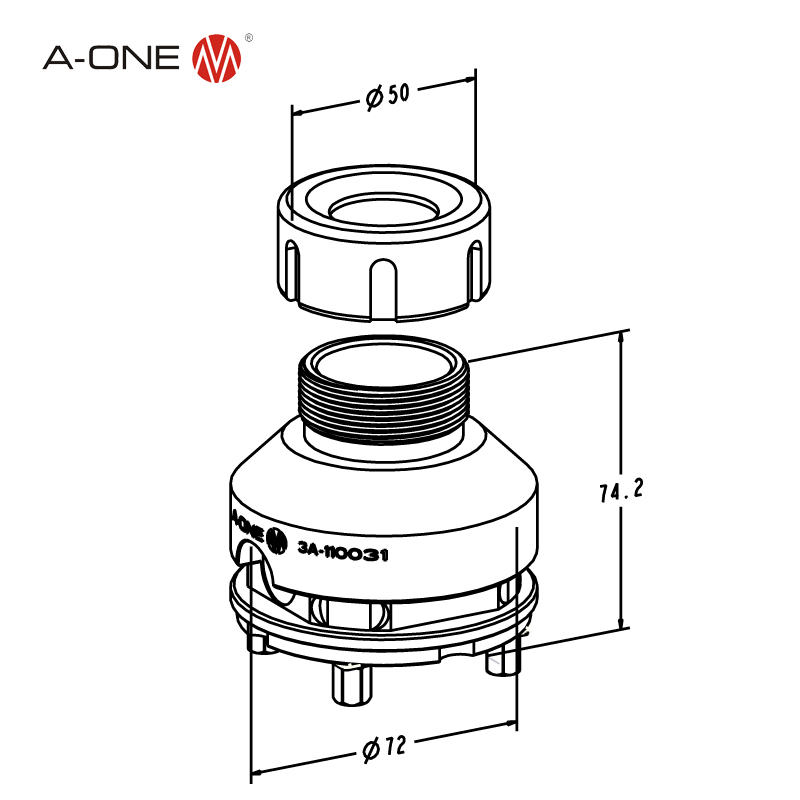 Người giữ collet Chuck φ72 3A-110031