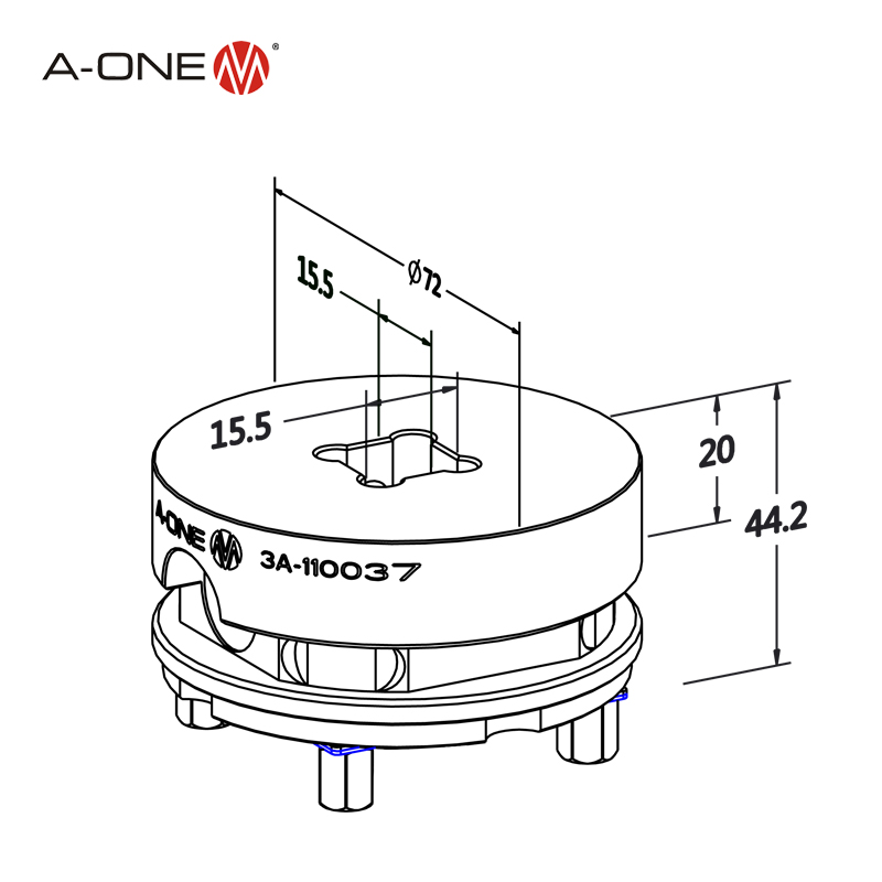 Người giữ vuông Ø72-15 3A-110037