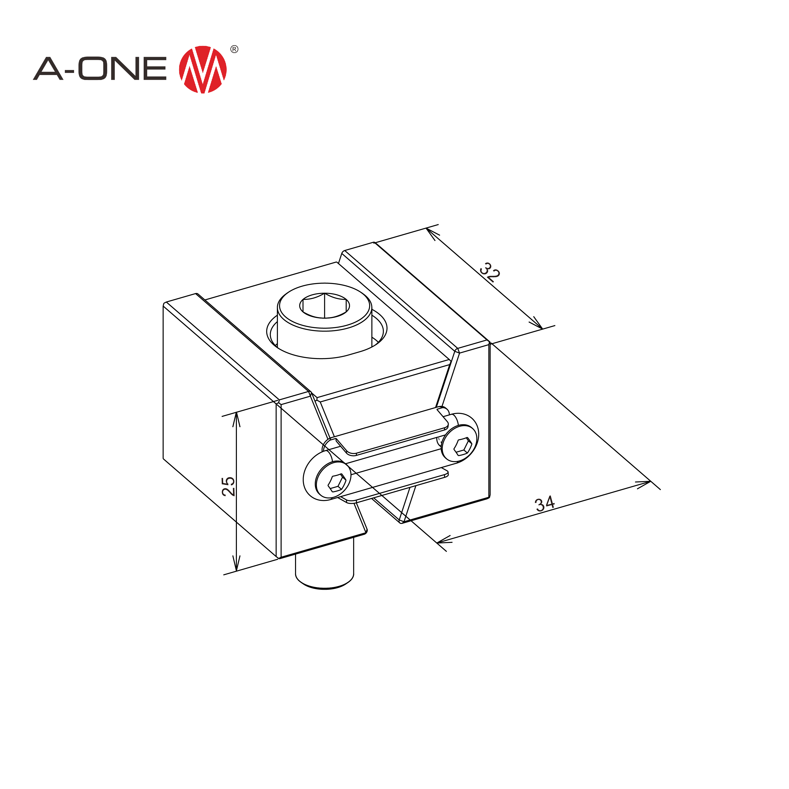 Mở rộng bên 34 × 32 × 25 mm 3A-110083